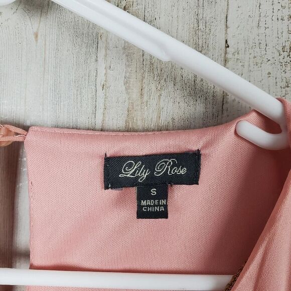 Lily Rose Scallop Sleeveless Shift Dress Dusty Rose size Small - Picture 3 of 11